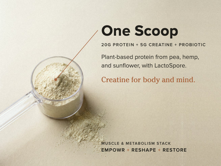unflavored plant-based protein with creatine and probiotic