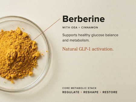 Berberine, OEA, and cinnamon supports healthy glucose balance and metabolism for natural GLP-1 activation